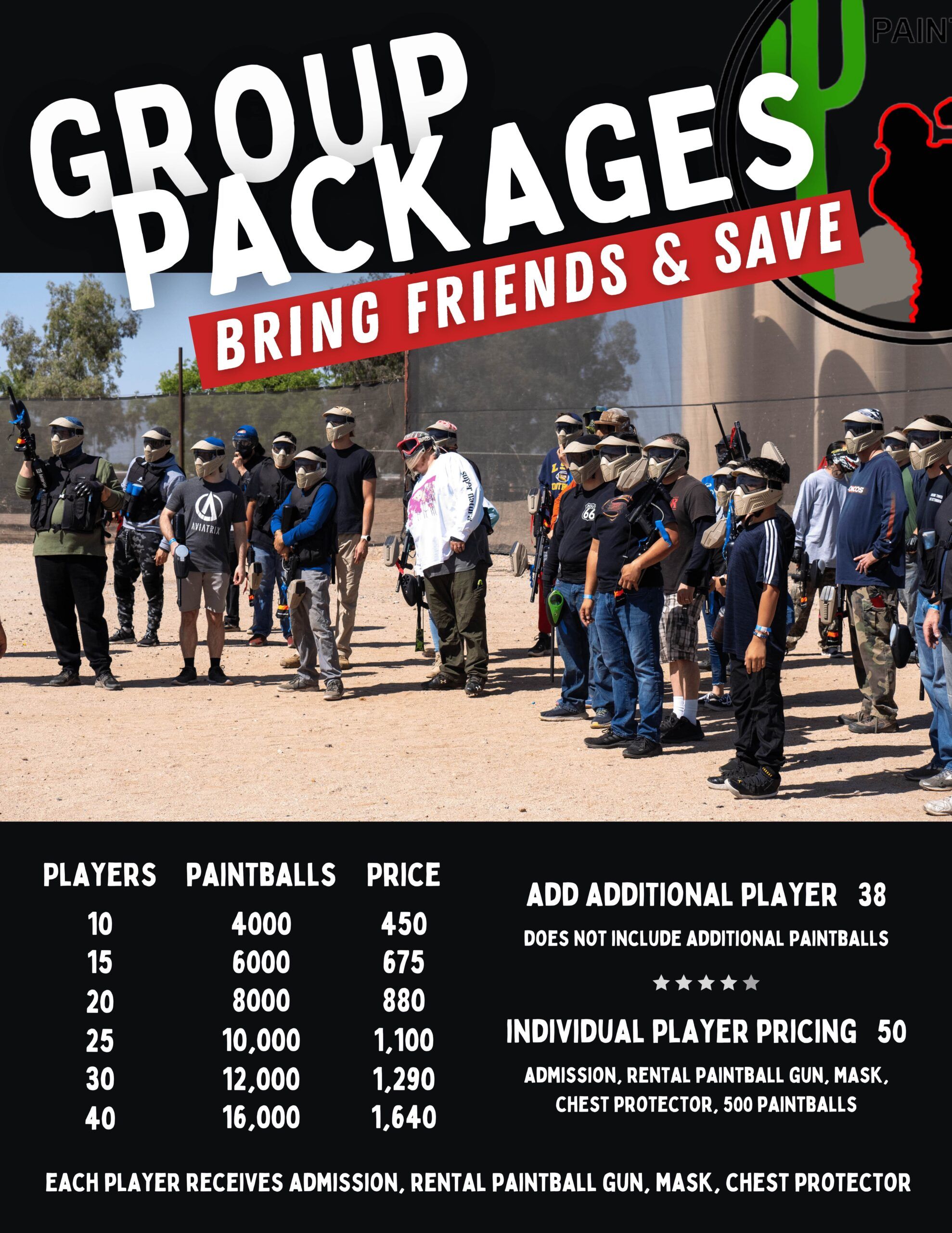 group packages for paintball 